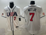 2026 World Cup Baseball USA #7 Witt Jr. White stitched jersey
