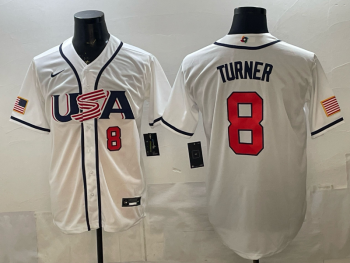 2026 World Cup Baseball USA #8 Turner White stitched jersey