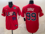 2026 World Cup Baseball USA #99 Judge Red stitched jersey
