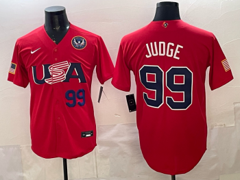 2026 World Cup Baseball USA #99 Judge Red stitched jersey