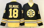 Boston Bruins #18 Gilmore Black stitched hockey jersey