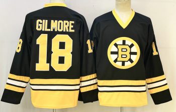 Boston Bruins #18 Gilmore Black stitched hockey jersey