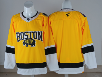 Boston Bruins blank Yellow stitched hockey jersey