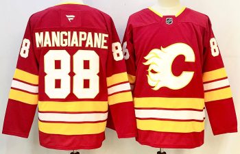 Calgary Flames #88 Mangiapane Red stitched hockey jersey
