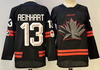 Canada #13 Reinhart Black stitched hockey jersey
