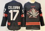 Canada #17 Celebrini Black stitched hockey jersey