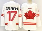 Canada #17 Celebrini White stitched hockey jersey