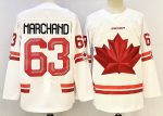 Canada #63 Marchand White stitched hockey jersey