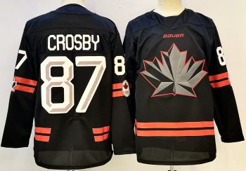 Canada #87 Crosby Black stitched hockey jersey