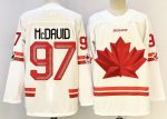 Canada #97 McDavid White stitched hockey jersey
