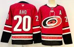 Carolina Hurricanes #20 Aho Red stitched hockey jersey