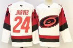 Carolina Hurricanes #24 Jarvis White stitched hockey jersey