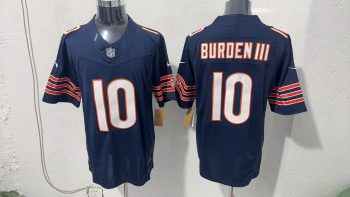Chicago Bears #10 Malik Burden III Navy Stitched Jersey
