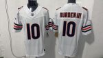 Chicago Bears #10 Malik Burden III white Stitched Jersey
