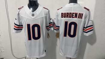 Chicago Bears #10 Malik Burden III white Stitched Jersey