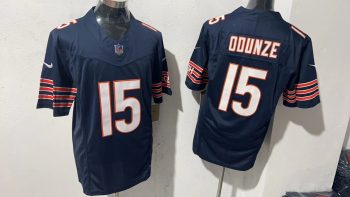 Chicago Bears #15 Rome Odunze Navy Stitched Jersey