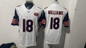 Chicago Bears #18 Caleb Williams White Stitched Jersey