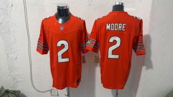 Chicago Bears #2 D.J. Moore Orange Stitched Jersey