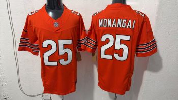 Chicago Bears #25 Roschon Monangai Orange Stitched Jersey