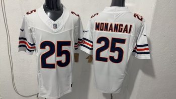 Chicago Bears #25 Roschon Monangai White Stitched Jersey