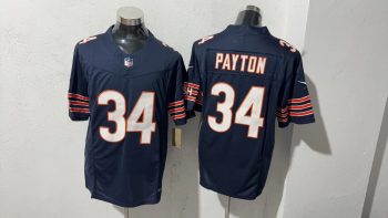 Chicago Bears #34 Walter Payton Navy Stitched Jersey