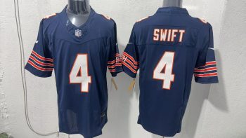 Chicago Bears #4 D'Andre Swift Navy Stitched Jersey