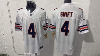 Chicago Bears #4 D'Andre Swift white Stitched Jersey