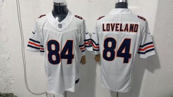 Chicago Bears #84 LOVELAND White Stitched Jersey