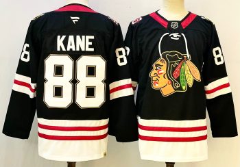 Chicago Blackhawks #88 Kane Black stitched hockey jersey