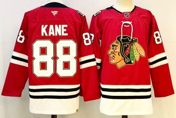 Chicago Blackhawks #88 Kane Red stitched hockey jersey