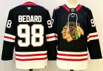 Chicago Blackhawks #98 Bedard Black stitched hockey jersey