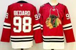 Chicago Blackhawks #98 Bedard Red stitched hockey jersey