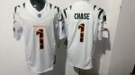 Cincinnati Bengals #1 Ja’Marr Chase White Tiger Stripe Stitched Jersey