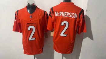 Cincinnati Bengals #2 Evan McPherson Orange Stitched Jersey