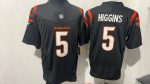 Cincinnati Bengals #5 Tee Higgins Black Stitched Jersey