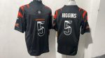 Cincinnati Bengals #5 Tee Higgins Black Tiger Stripe Stitched Jersey