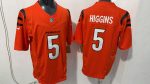 Cincinnati Bengals #5 Tee Higgins Orange Stitched Jersey