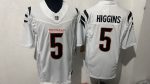 Cincinnati Bengals #5 Tee Higgins White Stitched Jersey