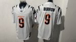 Cincinnati Bengals #9 Joe Burrow White Tiger Stripe Stitched Jersey