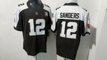 Cleveland Browns #12 Sanders BrownWhite Stitched Jersey