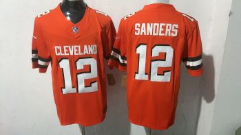 Cleveland Browns #12 Sanders Orange Stitched Jersey