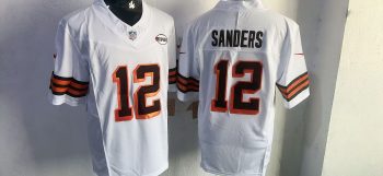 Cleveland Browns #12 Sanders White Stitched Jersey (2)
