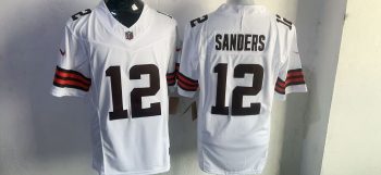 Cleveland Browns #12 Sanders White Stitched Jersey