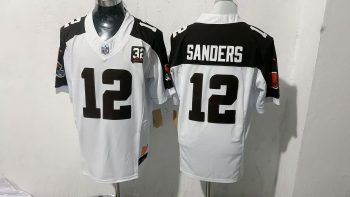 Cleveland Browns #12 Sanders WhiteBrown Stitched Jersey