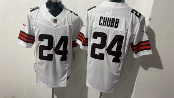 Cleveland Browns #24 Chubb White Stitched Jersey