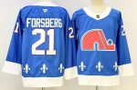 Colorado Avalanche #21 Forsberg Blue stitched hockey jersey