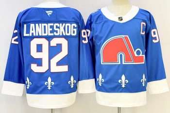 Colorado Avalanche #92 Landeskog Blue stitched hockey jersey