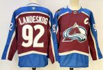 Colorado Avalanche #92 Landeskog Maroon stitched hockey jersey