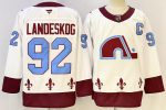 Colorado Avalanche #92 Landeskog White stitched hockey jersey