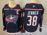 Columbus Blue Jackets #38 Jenner Navy stitched hockey jersey (2)